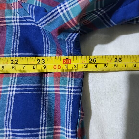 LL Bean Plaid Shirt Men's Large Regular Short Sleeve Button Up Wrinkle Resistant - Picture 6 of 8